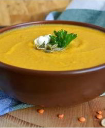 Суп-пюре с тыквой и чечевицей