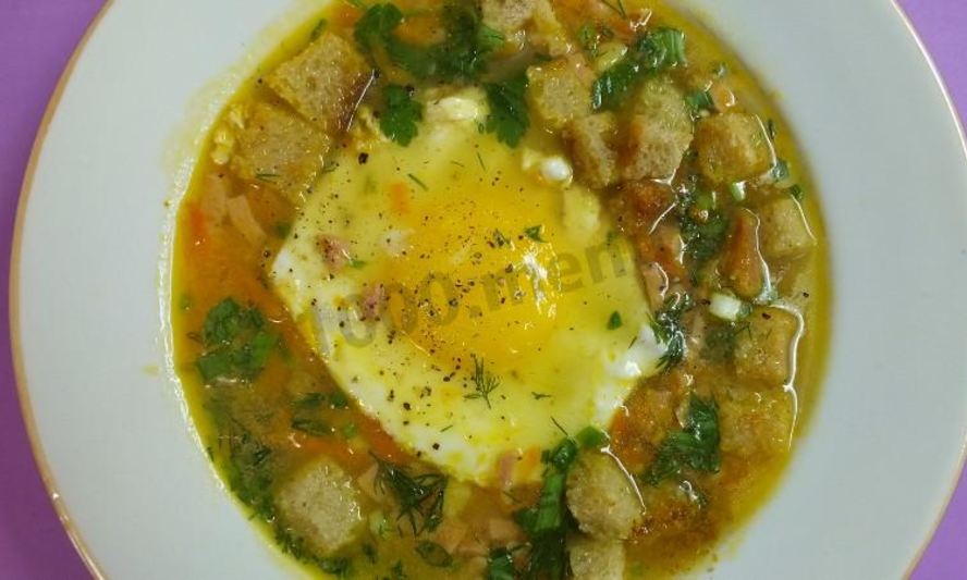 Рецепт супа-пюре с ветчиной и яйцом