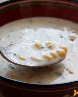 Сырный суп-пюре с консервированной кукурузой