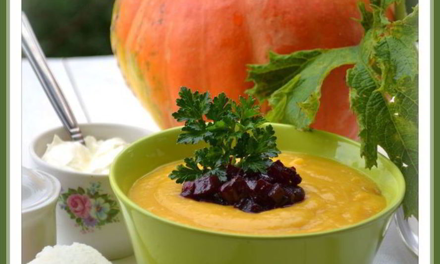 Рецепт тыквенного супа-пюре с карамелизованной свеклой и золотистым луком