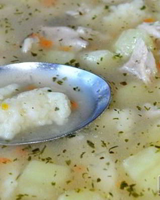 Суп с клецками из кус-куса