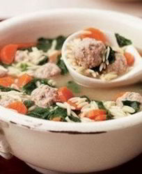 Суп с мини-фрикадельками из индейки