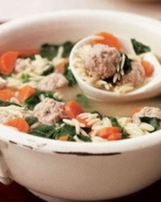 Суп с мини-фрикадельками из индейки