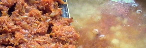 суп с перловкой и томатами