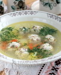Суп с тефтелями из гречки