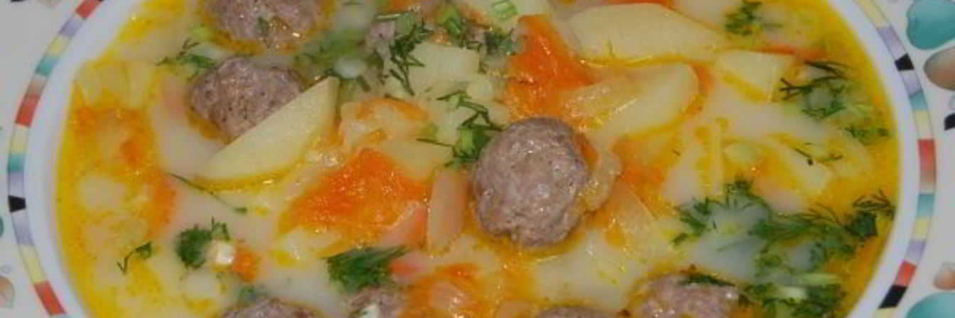 Сырный суп с фрикадельками