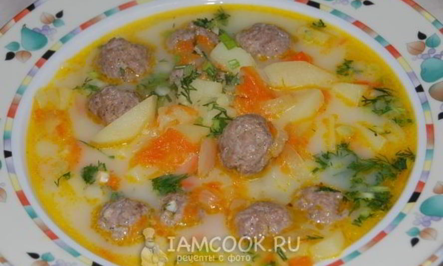 Рецепт сырного супа с фрикадельками