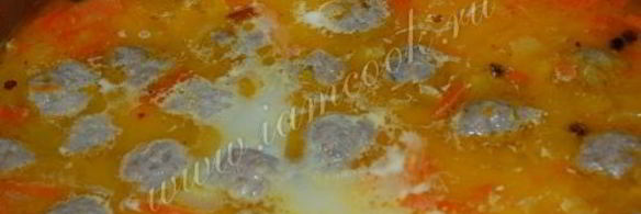 сырный суп с фрикадельками