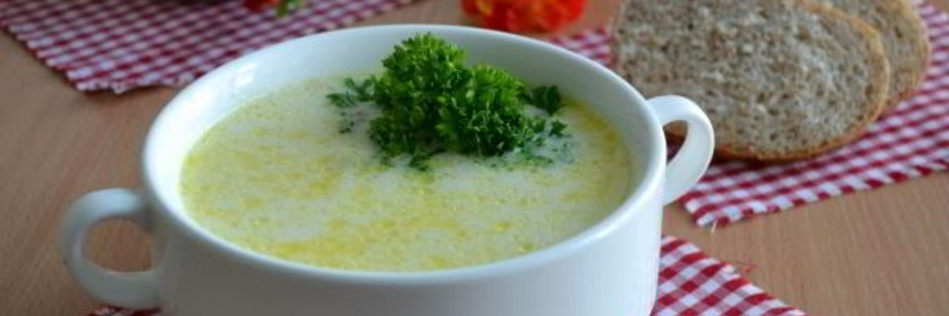 Сырный суп с зеленым горошком