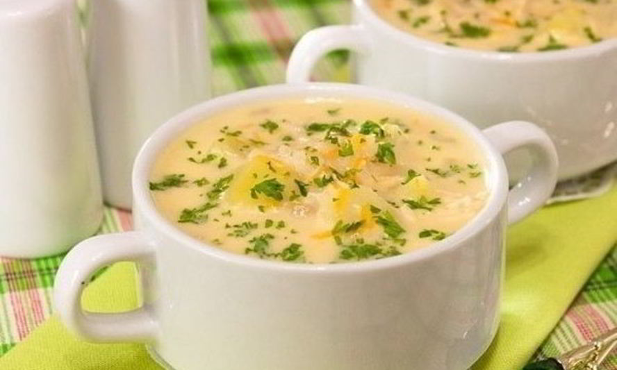 Рецепт сырного супчика с курицей и рисом