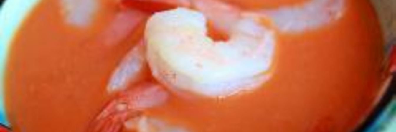 Томатный суп с креветками