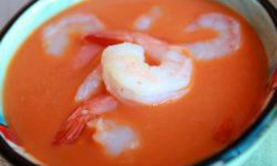 Рецепт томатного супа с креветками