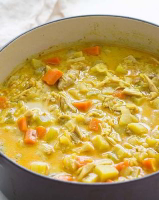 Зимний суп с курицей