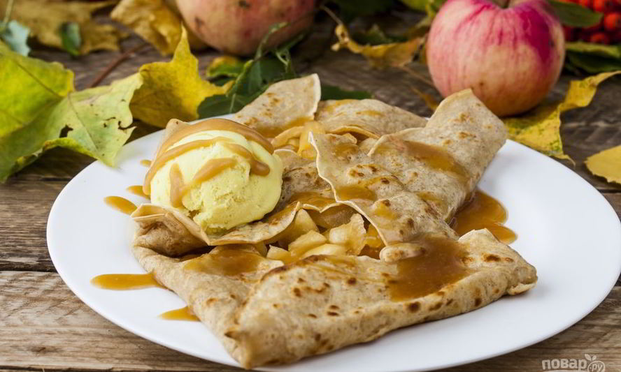 Рецепт блина с карамельным сиропом