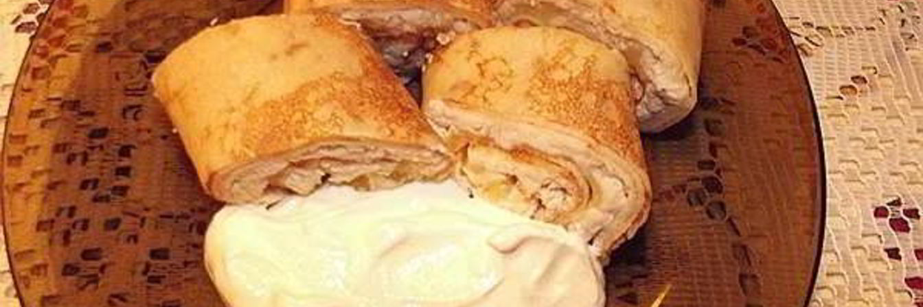 Блинчики, фаршированные курицей и грибами