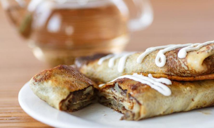 Рецепт блинчиков с грибами