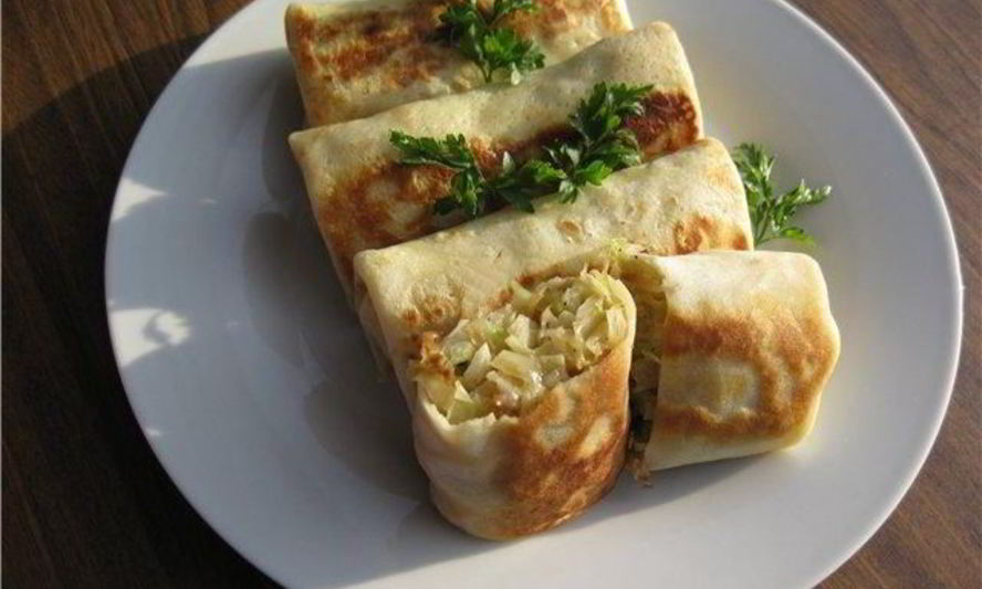 Рецепт блинчиков с капустой