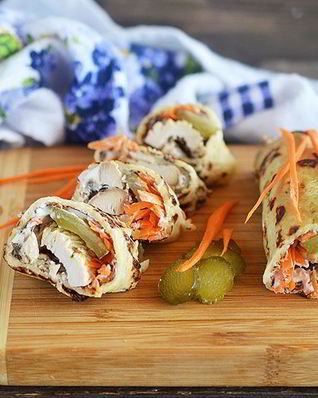 Блинчики с курицей и маскарпоне