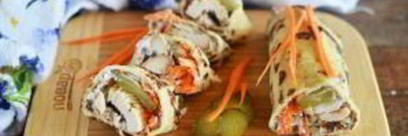 блинчики с курицей и маскарпоне