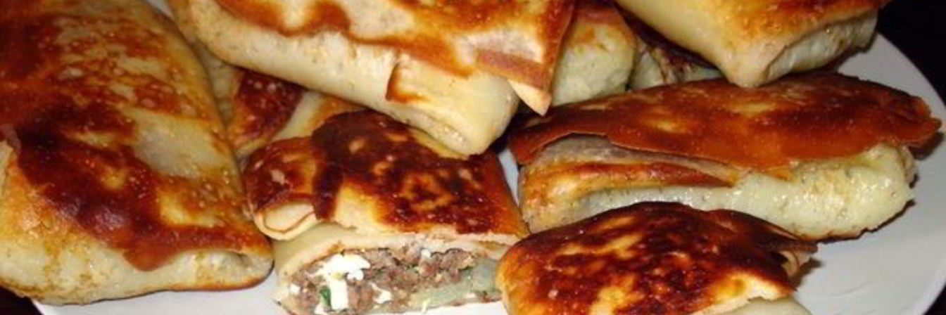 Блинчики с мясом и яйцом