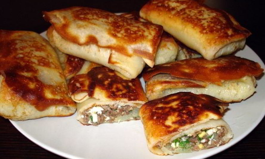 Рецепт блинчиков с мясом и яйцом