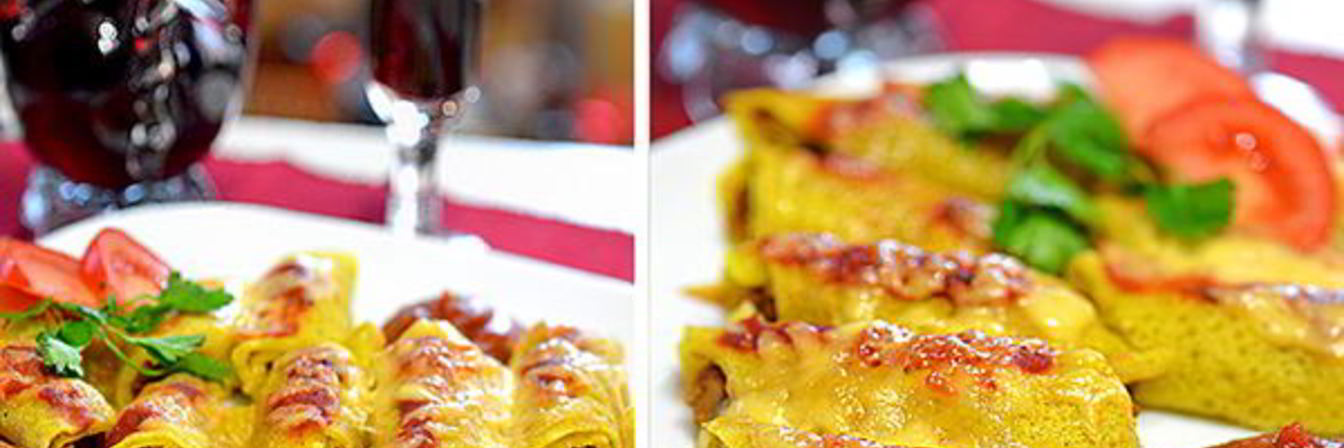 Блинчики с мясом праздничные