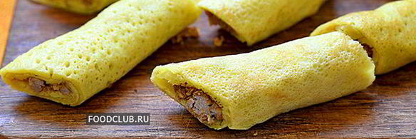 блинчики с мясом праздничные