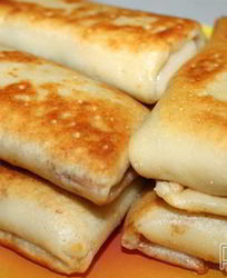 Блинчики с начинкой из говяжьего сердца