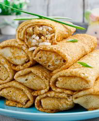 Блинчики с рисом и мясом