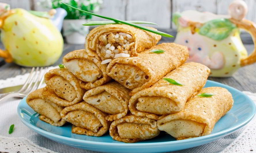 Рецепт блинчиков с рисом и мясом