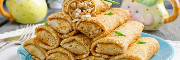 блинчики с рисом и мясом