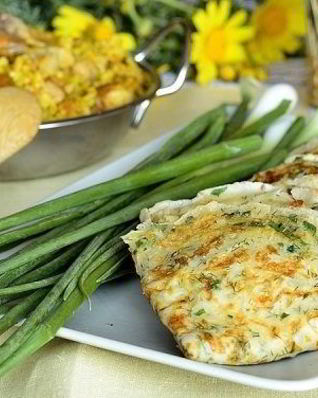 Блинчики с сыром и зеленью