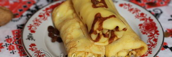 блинчики с творогом и изюмом