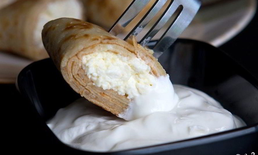 Рецепт блинчиков с творогом