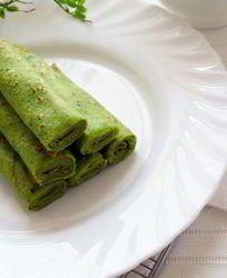 Блины из шпината с начинкой