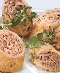 Блины с фаршем, на пиве