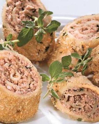 Блины с фаршем, на пиве