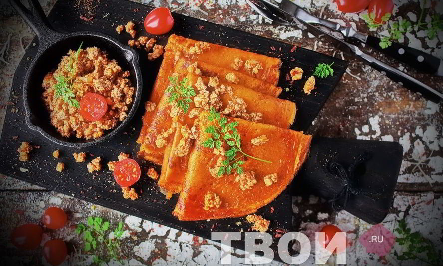 Рецепт блинов с фаршем