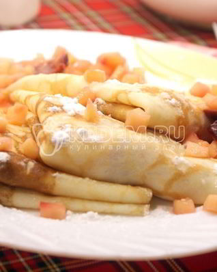 Блины с фруктовой начинкой