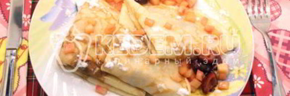 блины с фруктовой начинкой