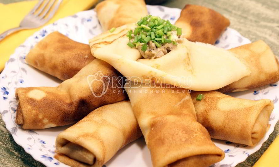 Рецепт блинов с грибами