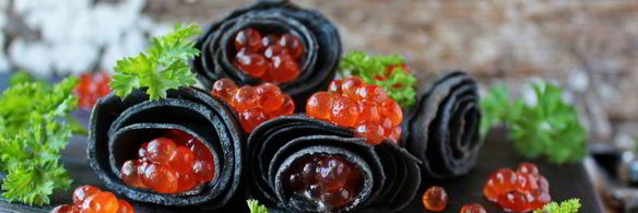 блины с икрой