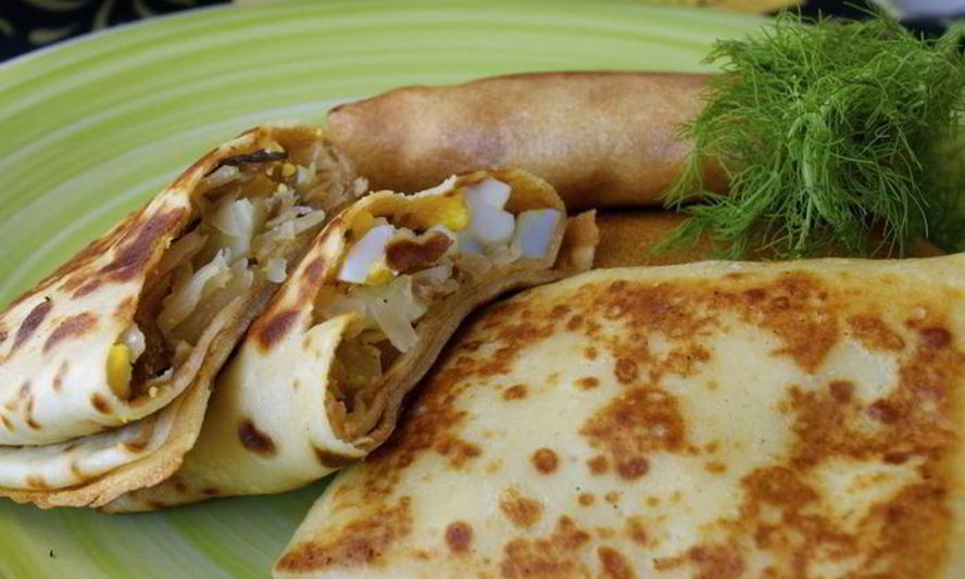 Рецепт блинов с капустой