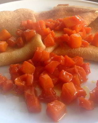 Блины с карамелизированной тыквой