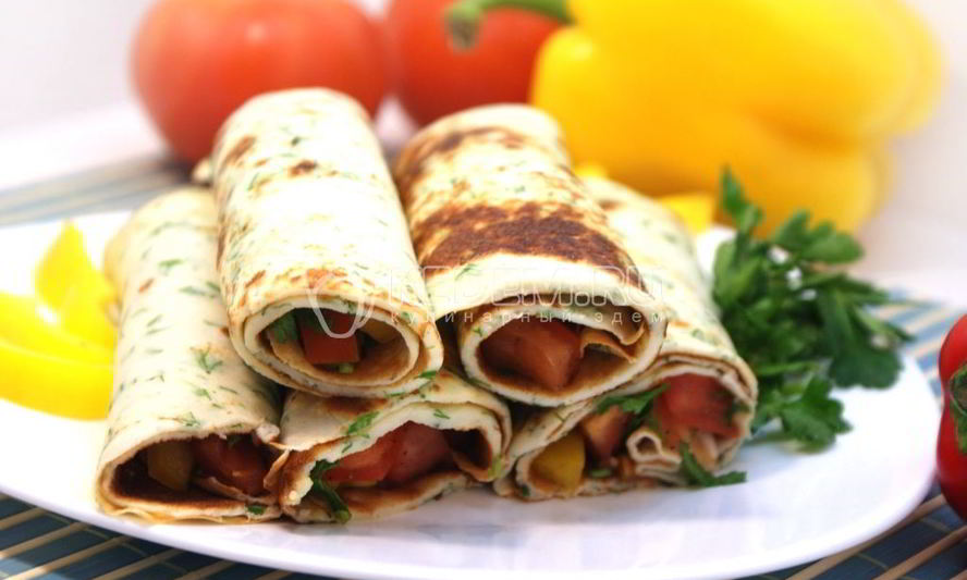 Рецепт блинов с овощной начинкой