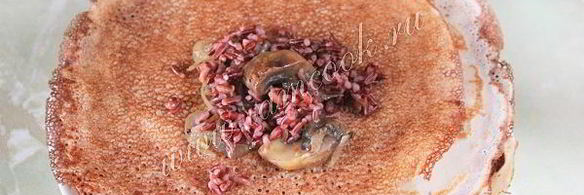 блины с шампиньонами и рисом