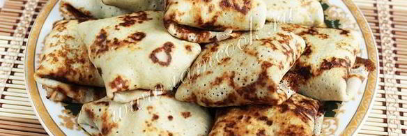 блины с шампиньонами и рисом