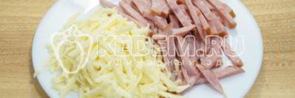 блины с ветчиной и сыром