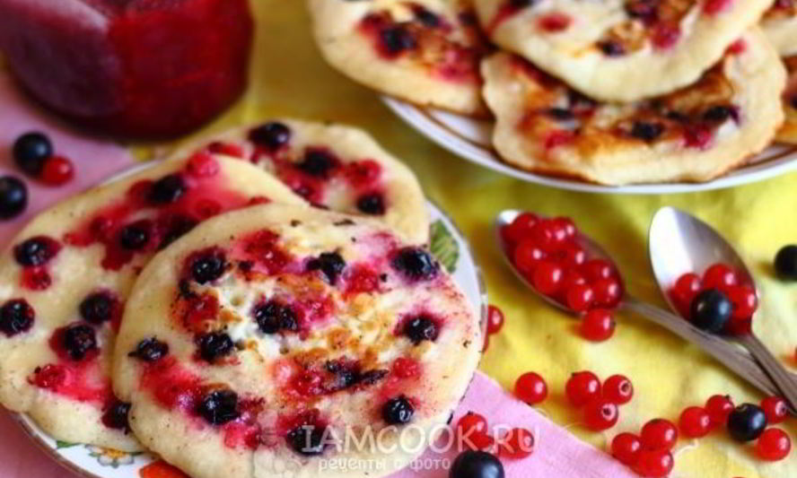 Рецепт блинов с ягодным припеком