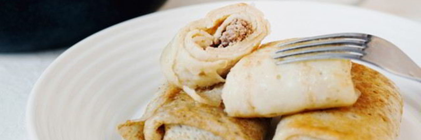 Блины тонкие с курицей